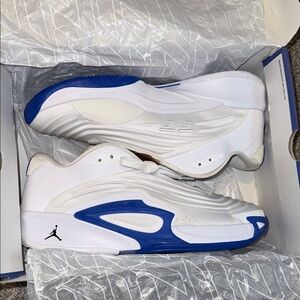 Jordan Men's White and Blue Athletic Sneakers